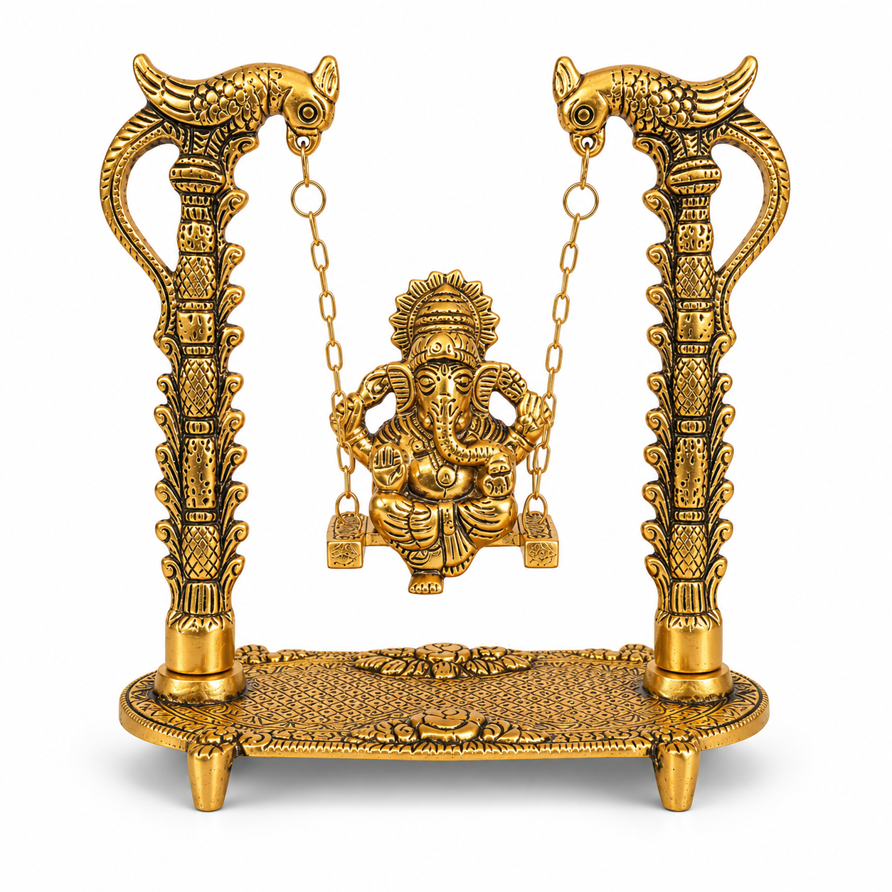 Gouden Ganesha Schommelbeeld – Handgemaakt