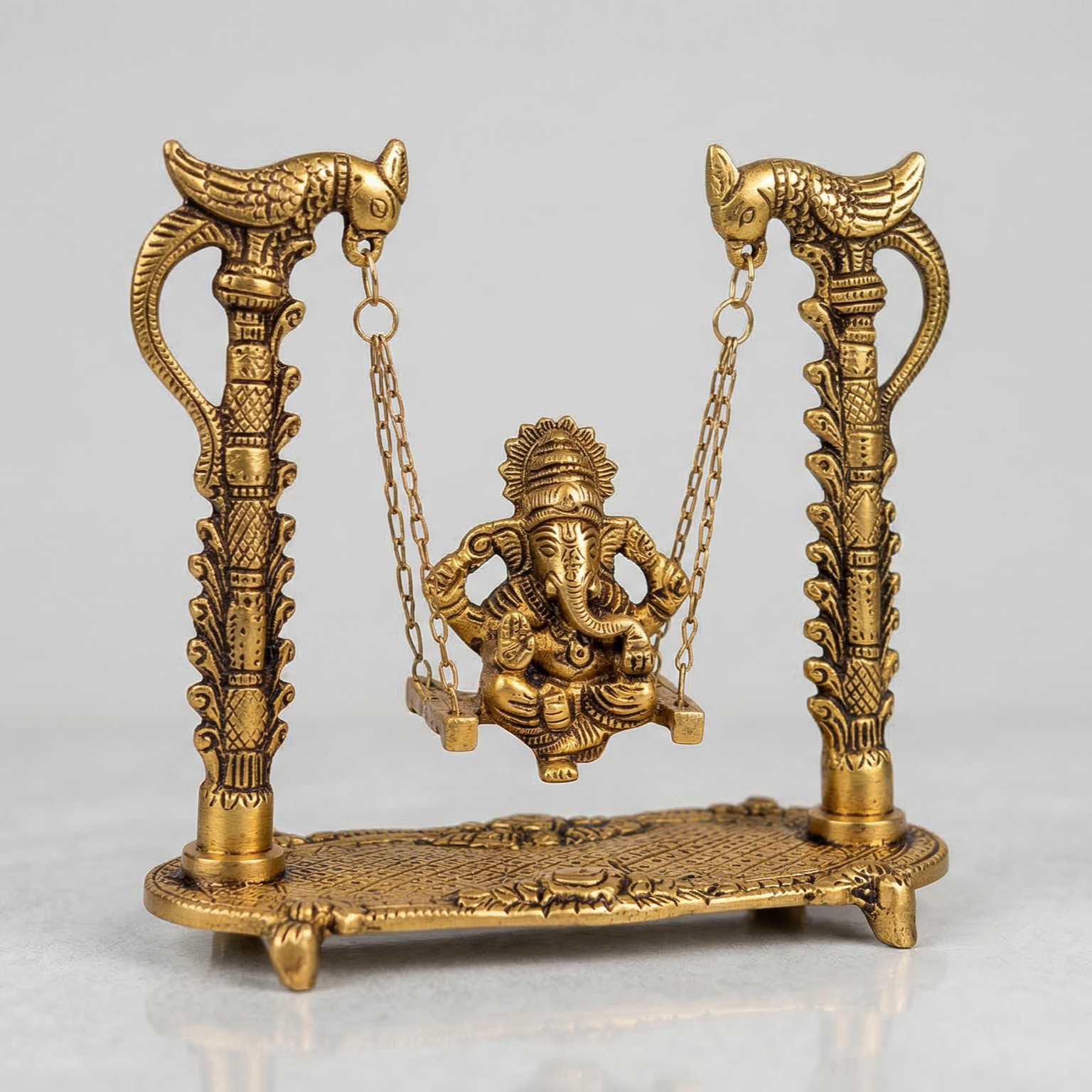Ganesha Schommelbeeldje (Jhula) van Brons – Spirituele Decoratie & Betekenisvol Cadeau